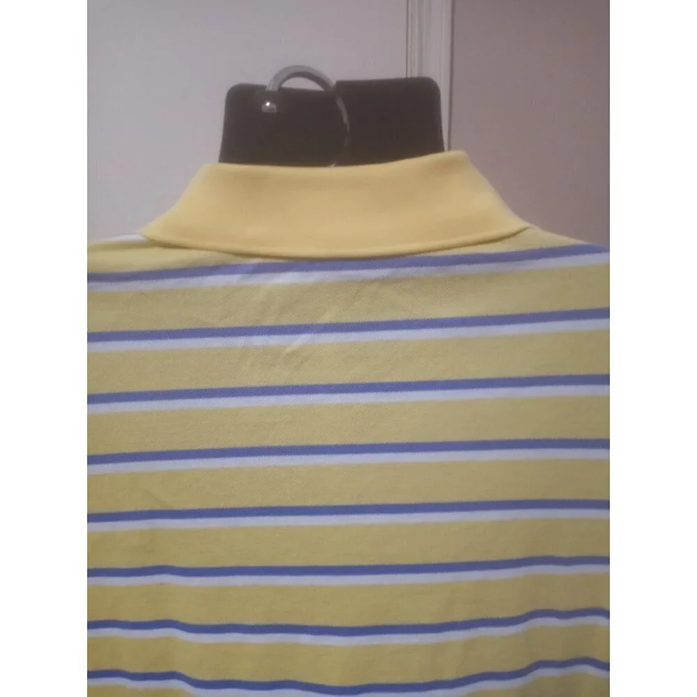 Polo Ralph Lauren Shirt Mens 3XB Big Striped Blue Yellow White 100% Pima Cotton